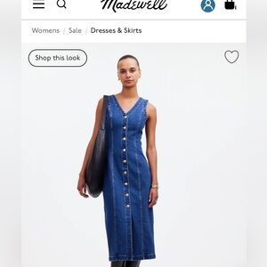 Madewell V-Neck Midi Dress, Size 16